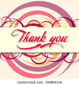 Thank you illustration of text and colorful rings