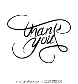 Thank You Illustrationthank You Handwritten Inscription Stock ...