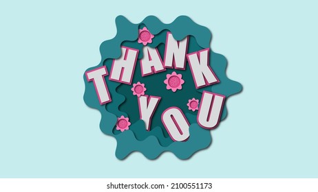 Thank You Note With Paper Cut Style