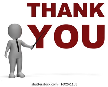 Thank You Notice Shows Thanks Gratitude Stock Illustration 160241153 ...