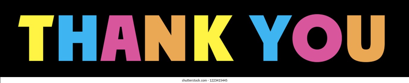 Thank You Rainbow Letters Banner Stock Illustration 1223415445 Shutterstock 1290