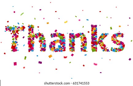 Thank You Sign With Colorful Confetti