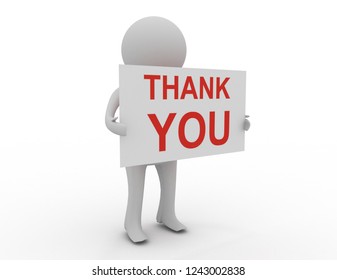 Thank You Sign Showing3d Illustration Stock Illustration 1243002838 ...