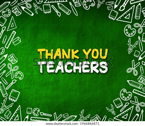 Thank You Teacher Greeting Card World Stock Illustration 1966866871 ...