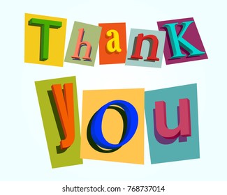 Thank You Text Made Colorful Letters Stock Illustration 768737014 