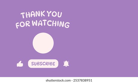 Thank you for watching animated text, video outro, end screen animation - Powered by Shutterstock