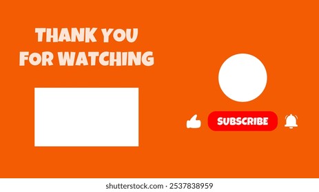 Thank you for watching animated text, video outro, end screen animation - Powered by Shutterstock