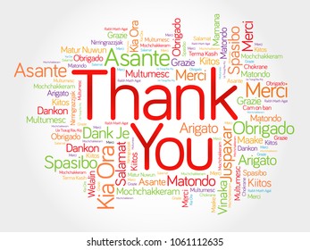 Thank You Word Cloud Different Languages Stock Illustration 1061112635 ...