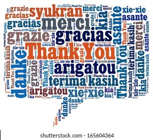 Thank You in word collage