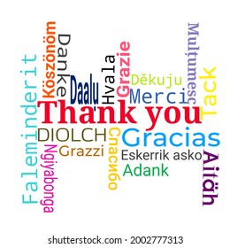 Thank You Word Different Languages Stock Illustration 2002777313 ...