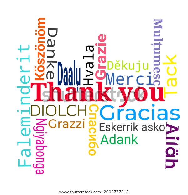 Thank You Word Different Languages Stock Illustration 2002777313 ...