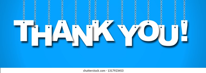 Thank You Word Hanging On Chain Stock Illustration 1317923453 ...