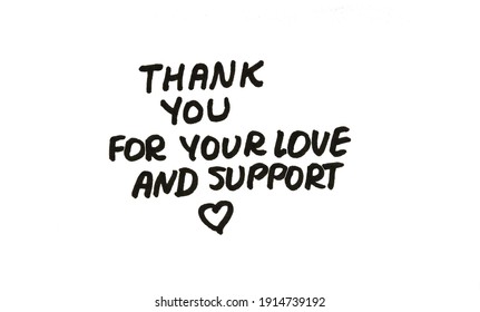 Thank You Your Love Support Handwritten Stock Illustration 1914739192 ...