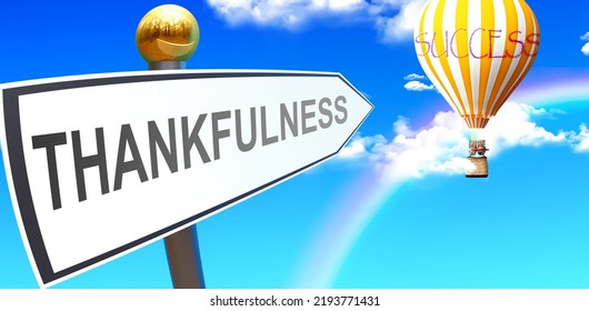 Thankfulness Leads Success Shown Sign Phrase Stock Illustration