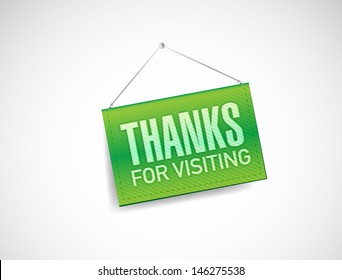 thanks for visiting hanging sign illustration design over white - Powered by Shutterstock