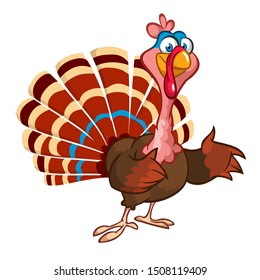 Cartoon Funny Turkey Character Thanksgiving Stock Vector (Royalty Free ...