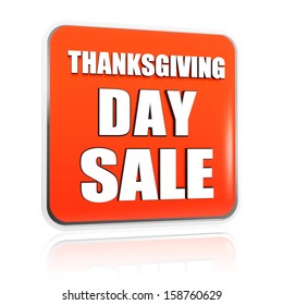 Thanksgiving day sale button - 3d orange banner with white text, business holiday concept - Shutterstock ID 158760629