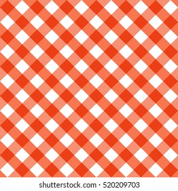 Thanksgiving Day. Seamless Pattern Checkered. Classical Cell Diagonally. Background Abstract Red Table Cloth In A Cage.