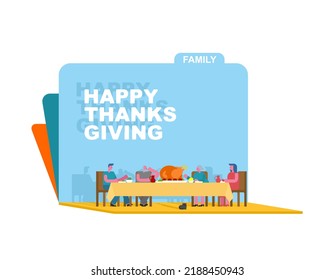 Thanksgiving family dinner Paper art carving . Turkey on big table. Traditional Autumn holiday. Relatives eat. Father and mother. Grandmother and grandfather. 
 - Powered by Shutterstock