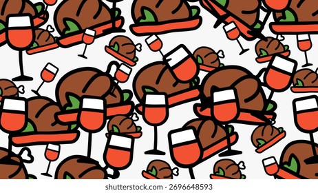 Thanksgiving motion pattern, perfect for dinner invitations, restaurant menus, and foodthemed designs.