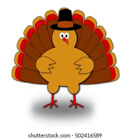 Cute Cartoon Thanksgiving Turkey Stock Vector (Royalty Free) 116475856