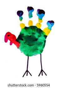 Thanksgiving turkey child handprint art