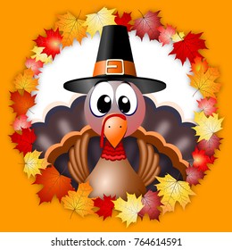 Turkey Hat Peeps Out Behind White Stock Vector (royalty Free) 1201333450