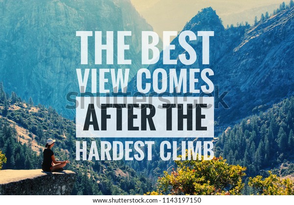 Best View Comes After Hardest Climb Stock Illustration 1143197150