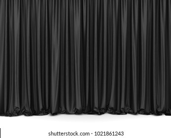 Theater curtains. 3d illustration isolated on white background 
