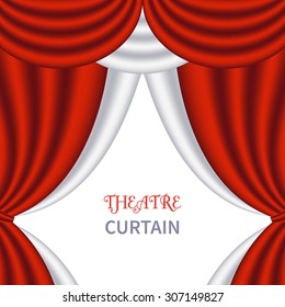 Vector Illustration Ribbon Ceremony Theater Curtain Stock Vector ...