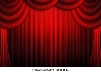 Red Curtain Vector Illustration 10 Eps Stock Vector (Royalty Free ...