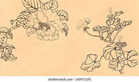 Theme Nature Flowerdecoration Freehand Sketching Stock Illustration ...