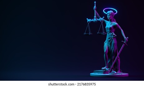 Themis Statue Justice Law Lawyer Business Concept. 3d Render Illustration