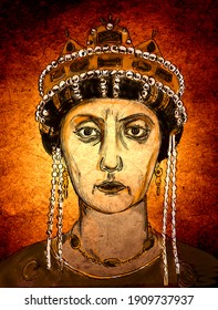 Theodora Was An Eastern Roman Empress By Marriage To Emperor Justinian. 