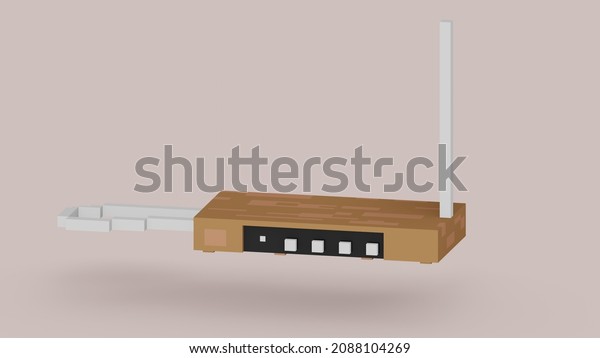 Theremin electronic musical instrument . 3D\
rendered 8 bit stylized\
illustration