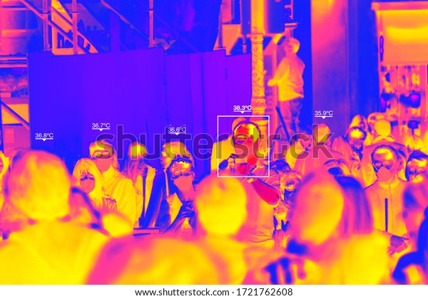 Thermal Camera to control body temperature\
due to the Coronavirus pandemic,\
Illustration
