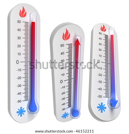 Thermometer concepts - rise and fall of temperature