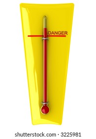 thermometer designating danger (can be used for printing and web). Te