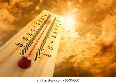 thermometer in the sky, the heat - Shutterstock ID 80404600