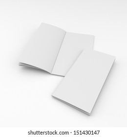 Thick Blank Catalog Or Brochure In Dl Size. Render