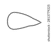 Thin Black Metal Chain Triangle Frame Clipart