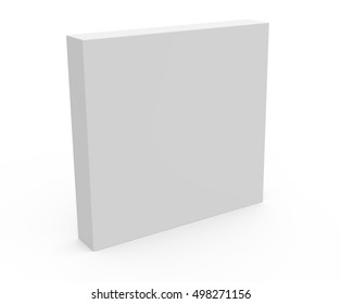 Thin Blank White Box Packaging Template, 3d Rendering Isolated White Background