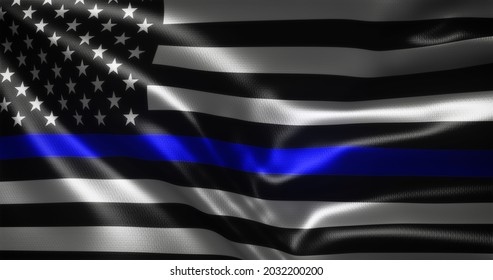 Thin Blue Line Flag United States Stock Illustration 2032200200 ...