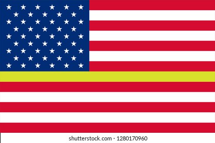 Thin Gold Line American Flag. Flag Representing 911 And Other First Responder Communications Dispatchers. Thin Gold Line Three Stripe. USA American 911 Flag. Emergency Medical Responder 
