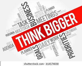 Think Bigger Word Cloud Business Concept