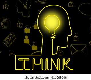 Think Brain Representing Idea Reflection And Consider