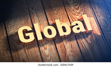 Think Global Word Global Lined Gold Stock Illustration 420417439 ...