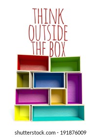 Think outside the box, Art composition creative conceptual illustration