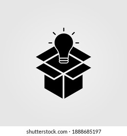 Think Outside The Box Theme, Flat Style Icon. Web Site Page And Mobile App Design Element.