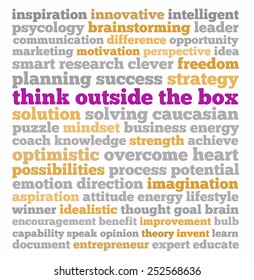 Think Outside The Box In Word Collage